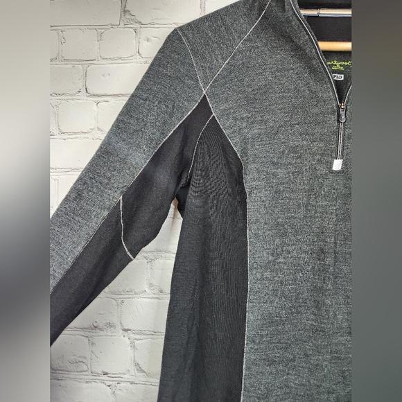 Smartwool Phd Gray and Black Quarter-Zip Pullover - Picture 3 of 6